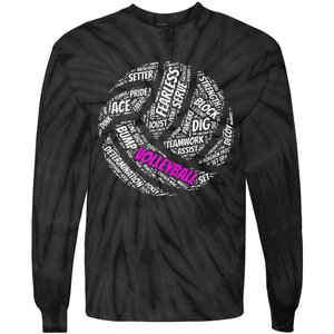 Cool Volleyball For Girls Volleyball Team Sports Tie-Dye Long Sleeve Shirt