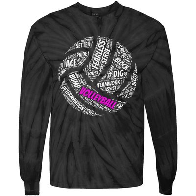 Cool Volleyball For Girls Volleyball Team Sports Tie-Dye Long Sleeve Shirt