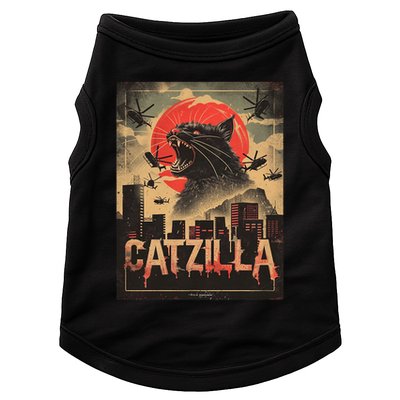 Catzilla Vintage Funny Cat Japanese Sunset Kitten Lover Doggie Tank