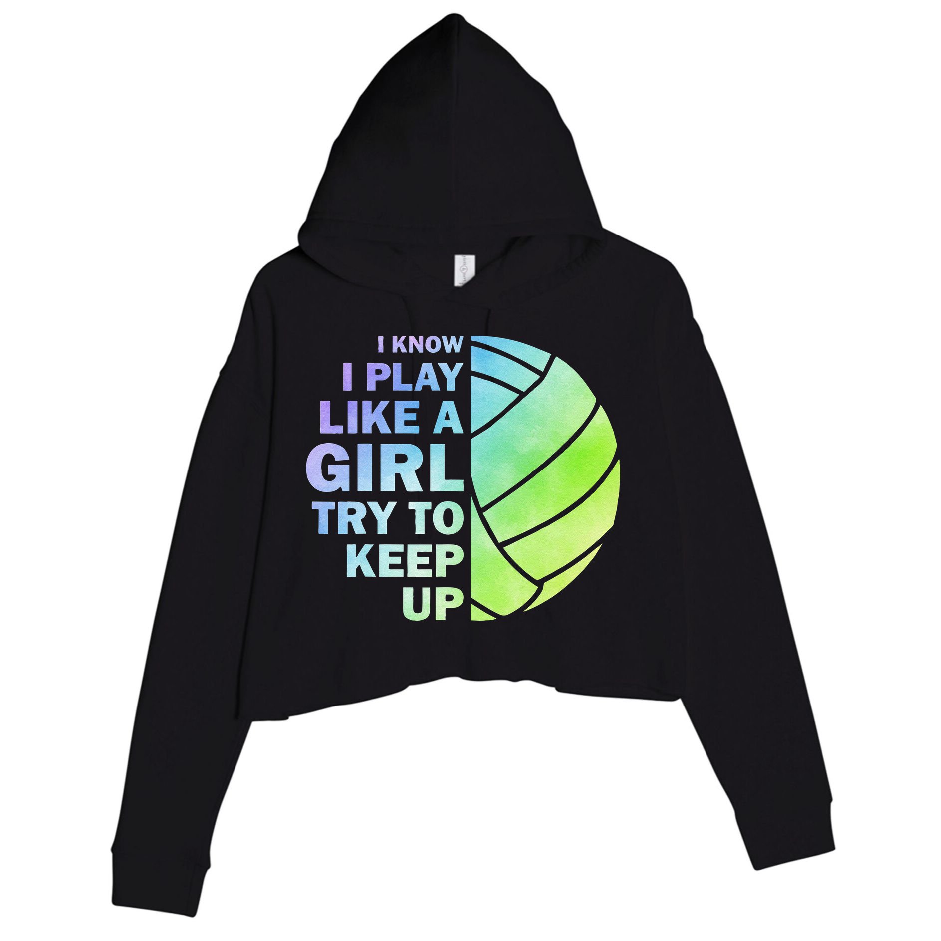 Cool Volleyball For Women Volleyball Team Sports Crop Fleece Hoodie