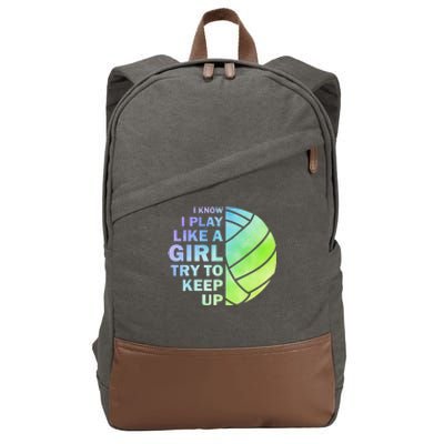 Cool Volleyball For Women Volleyball Team Sports Cotton Canvas Backpack