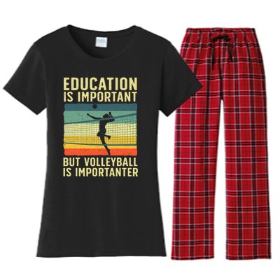 Cool Volleyball For Teen Team Player College Coach Women's Flannel Pajama Set