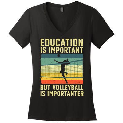 Cool Volleyball For Teen Team Player College Coach Women's V-Neck T-Shirt