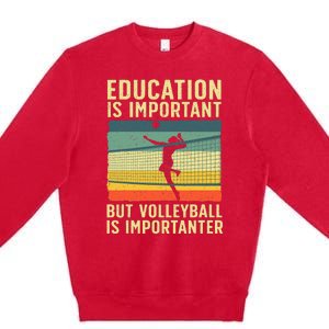 Cool Volleyball For Teen Team Player College Coach Premium Crewneck Sweatshirt