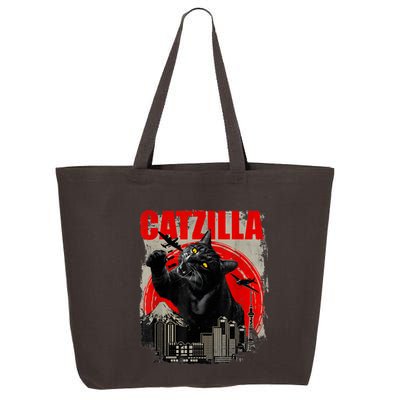 Catzilla Vintage Funny Cute Cat Art Japanese Sunset Kitten Kitty 25L Jumbo Tote