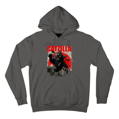 Catzilla Vintage Funny Cute Cat Art Japanese Sunset Kitten Kitty Tall Hoodie