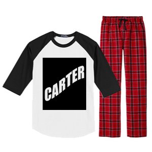 Carter Valentine Friend Son Husband First Name Family Gift Raglan Sleeve Pajama Set