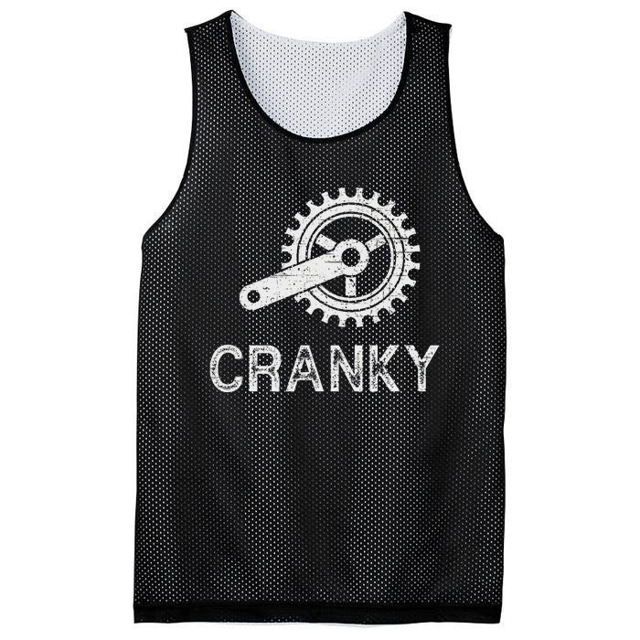 Cranky Vintage Funny Bicycle Lovers Cycling Cranky Mesh Reversible Basketball Jersey Tank