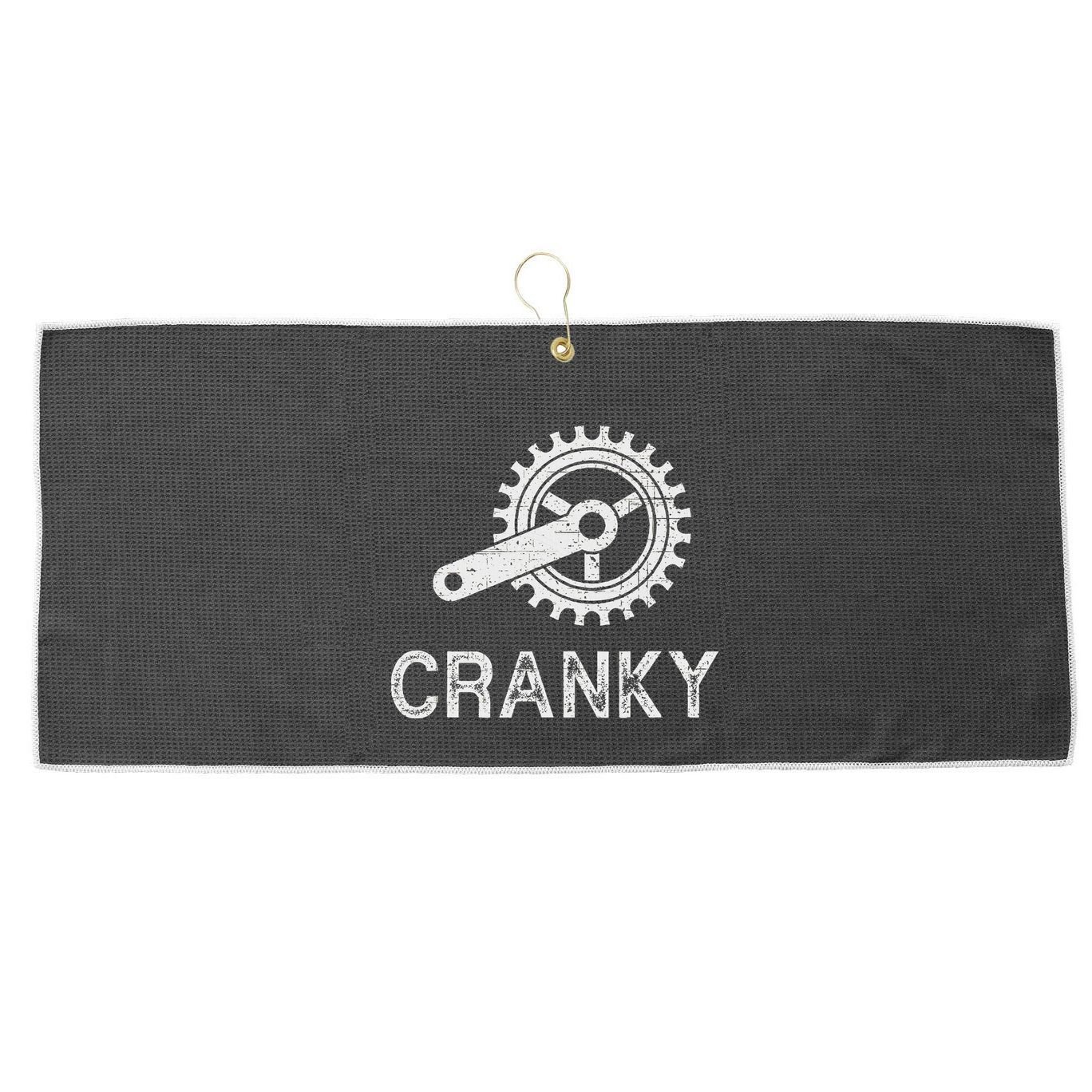 Cranky Vintage Funny Bicycle Lovers Cycling Cranky Large Microfiber Waffle Golf Towel