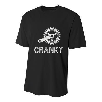 Cranky Vintage Funny Bicycle Lovers Cycling Cranky Youth Performance Sprint T-Shirt