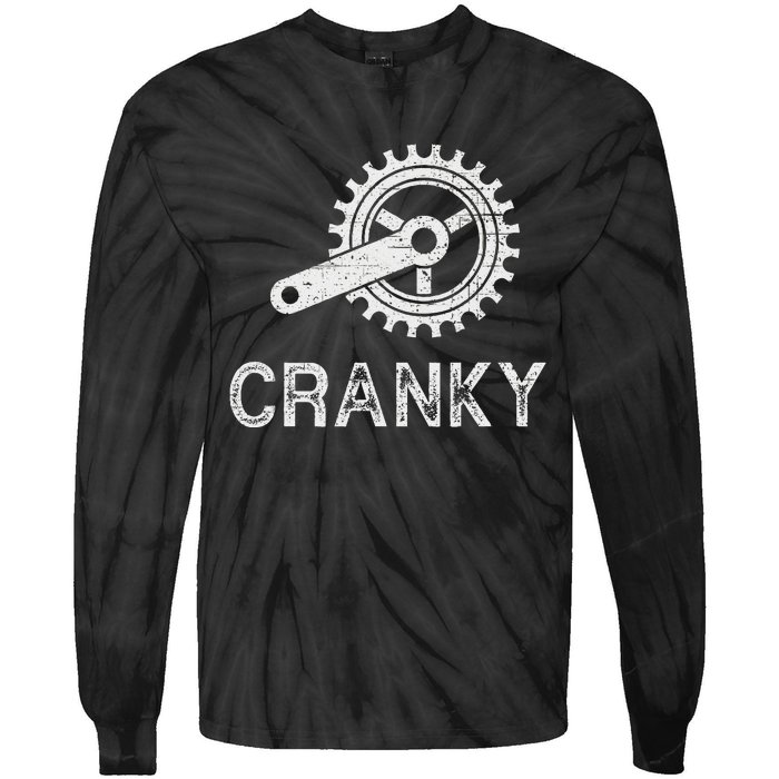 Cranky Vintage Funny Bicycle Lovers Cycling Cranky Tie-Dye Long Sleeve Shirt