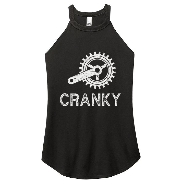 Cranky Vintage Funny Bicycle Lovers Cycling Cranky Women's Perfect Tri Rocker Tank