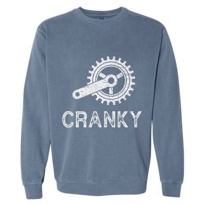 Cranky Vintage Funny Bicycle Lovers Cycling Cranky Garment-Dyed Sweatshirt