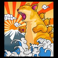 Catzilla Vintage Funny Cute Cat Art Japanese Sunset Kitten Lovers Visor