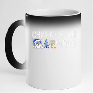 Chrismukkah Vibes Funny Santa Hanukkah Jewish Chanukah 11oz Black Color Changing Mug