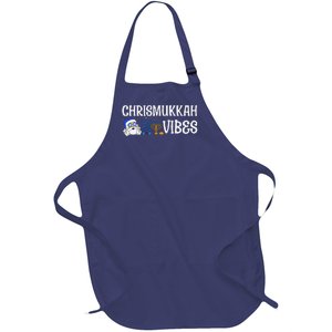 Chrismukkah Vibes Funny Santa Hanukkah Jewish Chanukah Full-Length Apron With Pockets