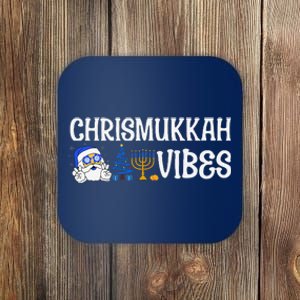 Chrismukkah Vibes Funny Santa Hanukkah Jewish Chanukah Coaster