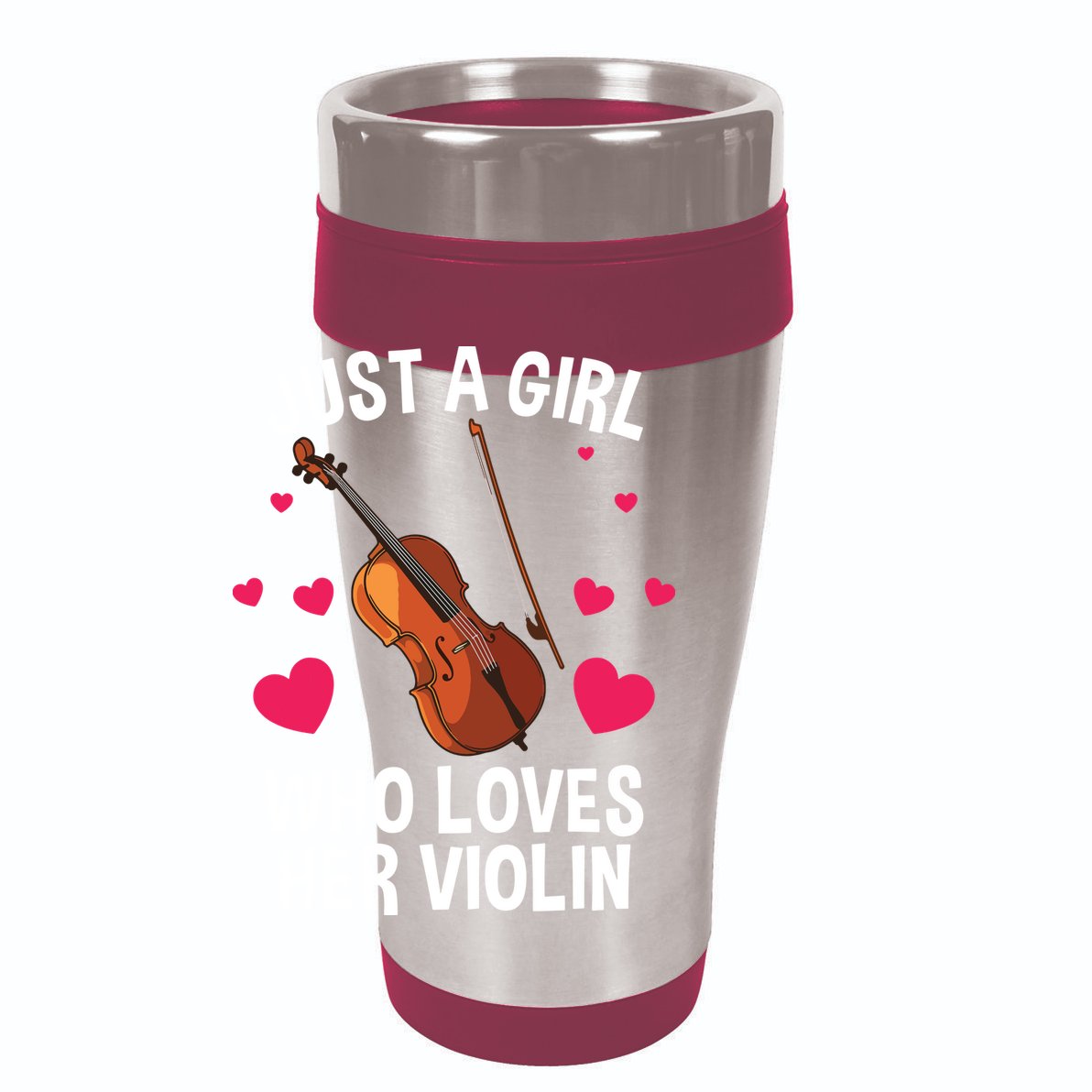 Cool Violin For Women Girl Fiddle Music Lover Violin Player 12oz Stainless Steel Coffee Mug