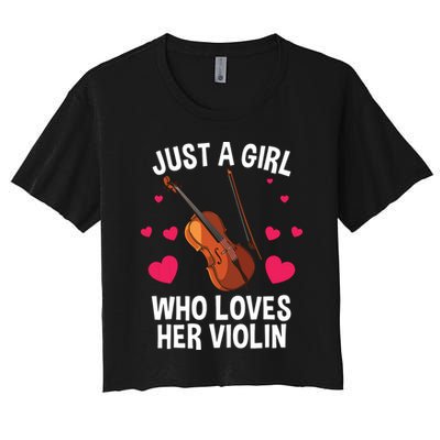 Cool Violin For Women Girl Fiddle Music Lover Violin Player Crop Top