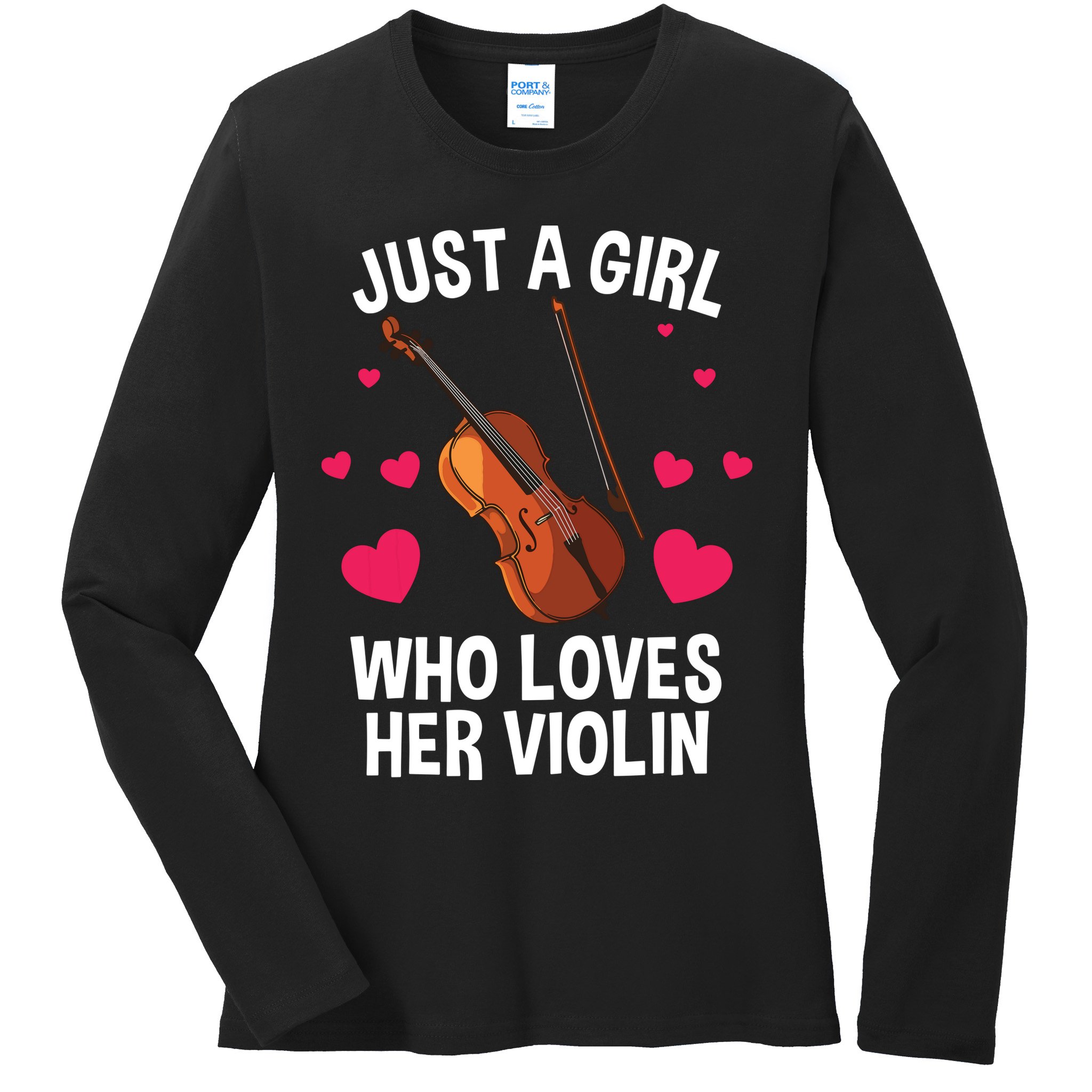 Cool Violin For Women Girl Fiddle Music Lover Violin Player Ladies Long Sleeve Shirt