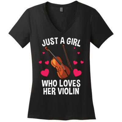 Cool Violin For Women Girl Fiddle Music Lover Violin Player Women's V-Neck T-Shirt