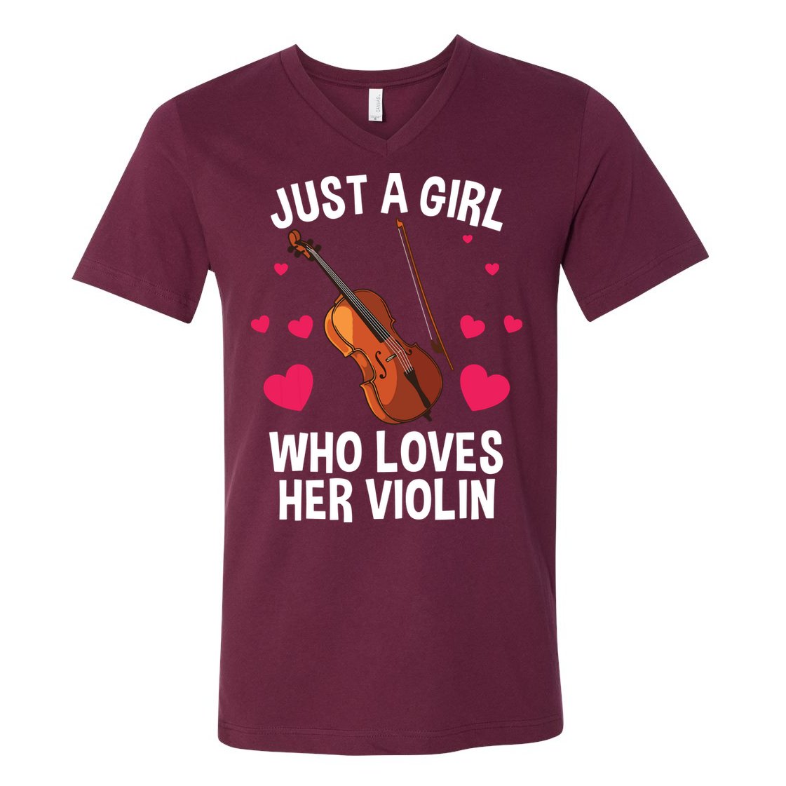 Cool Violin For Women Girl Fiddle Music Lover Violin Player V-Neck T-Shirt