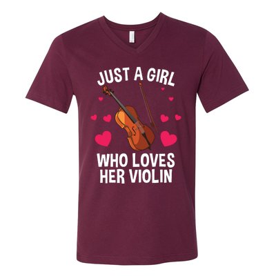 Cool Violin For Women Girl Fiddle Music Lover Violin Player V-Neck T-Shirt