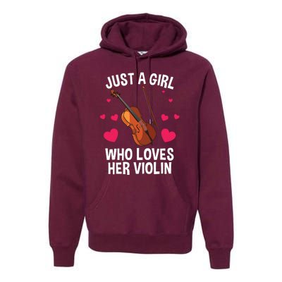 Cool Violin For Women Girl Fiddle Music Lover Violin Player Premium Hoodie