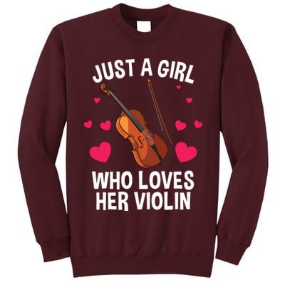 Cool Violin For Women Girl Fiddle Music Lover Violin Player Tall Sweatshirt