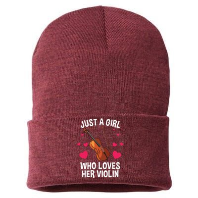 Cool Violin For Women Girl Fiddle Music Lover Violin Player Sustainable Knit Beanie