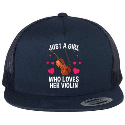 Cool Violin For Women Girl Fiddle Music Lover Violin Player Flat Bill Trucker Hat