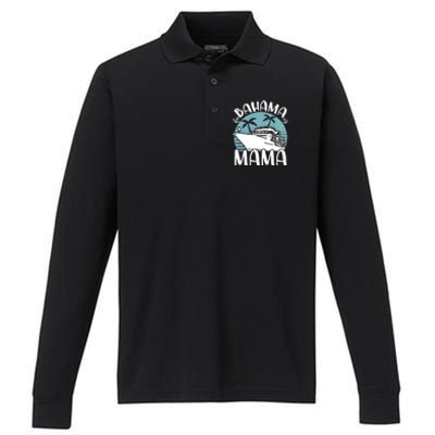 Cruising Vacation Family Trip Bahama Mama Performance Long Sleeve Polo