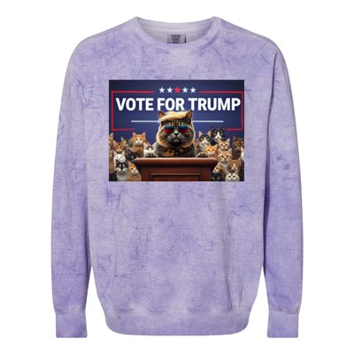 Cats Vote For Trump 2024 Election Colorblast Crewneck Sweatshirt