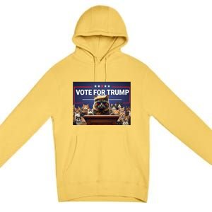 Cats Vote For Trump 2024 Election Premium Pullover Hoodie