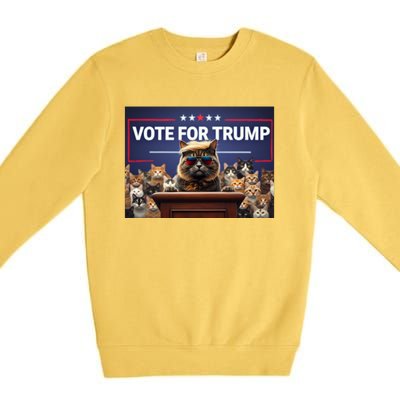 Cats Vote For Trump 2024 Election Premium Crewneck Sweatshirt