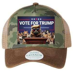 Cats Vote For Trump 2024 Election Legacy Tie Dye Trucker Hat