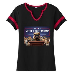 Cats Vote For Trump 2024 Election Ladies Halftime Notch Neck Tee