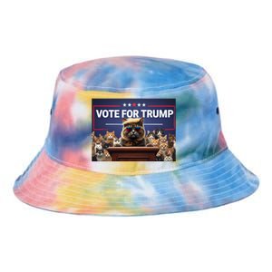 Cats Vote For Trump 2024 Election Tie Dye Newport Bucket Hat