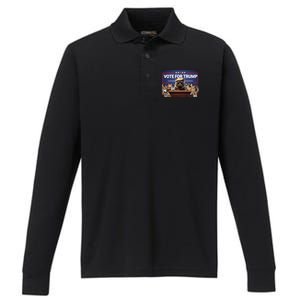 Cats Vote For Trump 2024 Election Performance Long Sleeve Polo