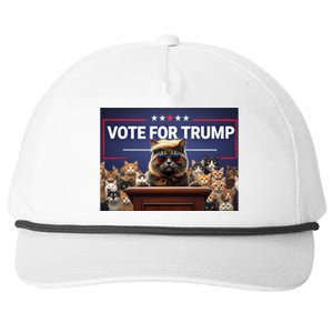 Cats Vote For Trump 2024 Election Snapback Five-Panel Rope Hat