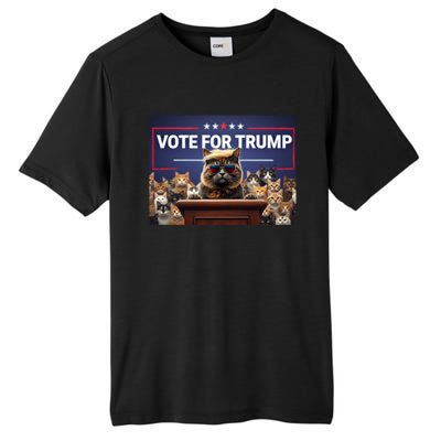 Cats Vote For Trump 2024 Election Tall Fusion ChromaSoft Performance T-Shirt