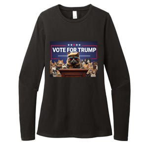 Cats Vote For Trump 2024 Election Womens CVC Long Sleeve Shirt