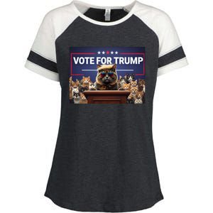 Cats Vote For Trump 2024 Election Enza Ladies Jersey Colorblock Tee