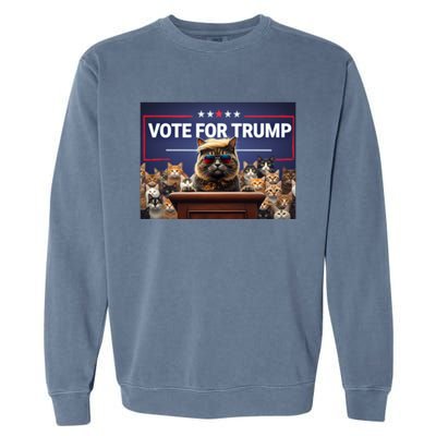 Cats Vote For Trump 2024 Election Garment-Dyed Sweatshirt