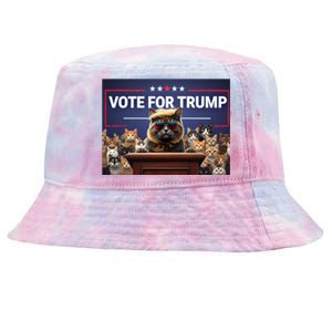 Cats Vote For Trump 2024 Election Tie-Dyed Bucket Hat