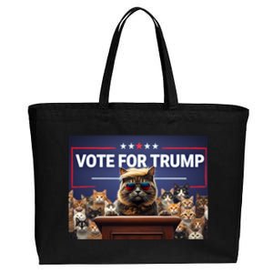 Cats Vote For Trump 2024 Election Cotton Canvas Jumbo Tote