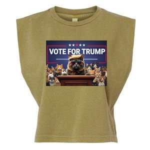 Cats Vote For Trump 2024 Election Garment-Dyed Women's Muscle Tee