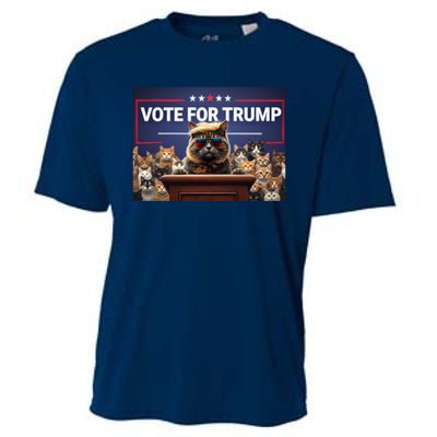 Cats Vote For Trump 2024 Election Cooling Performance Crew T-Shirt