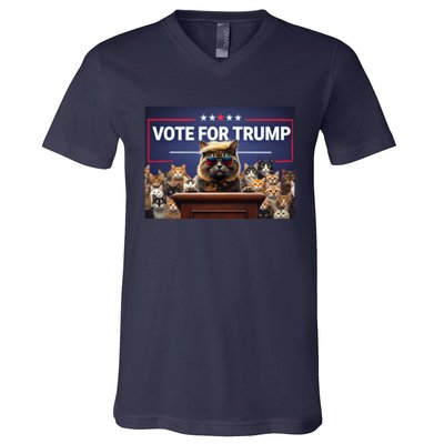 Cats Vote For Trump 2024 Election V-Neck T-Shirt