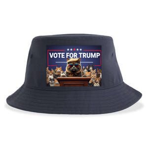 Cats Vote For Trump 2024 Election Sustainable Bucket Hat